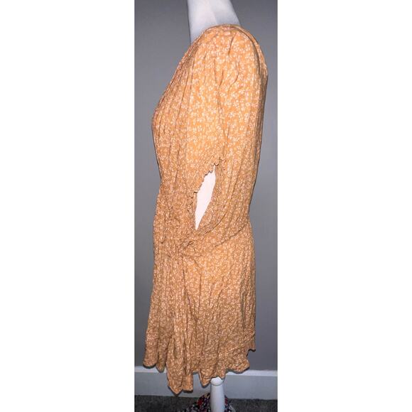 Free People One Fine Day Mini Dress floral ruffled women's dress sz small. Boho - Picture 4 of 7